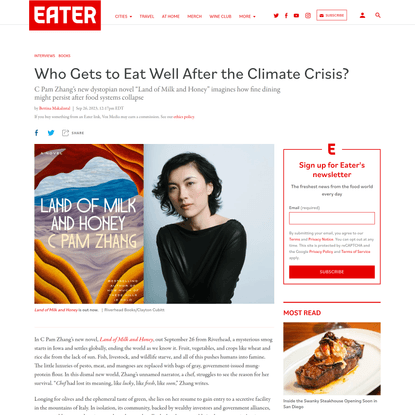New Dystopian Novel Asks Who Gets to Eat Well After the Climate Crisis - Eater