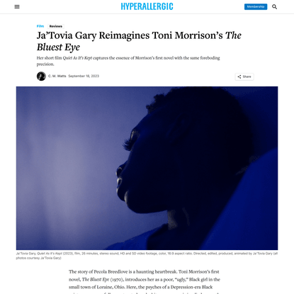 Ja’Tovia Gary Reimagines Toni Morrison’s The Bluest Eye