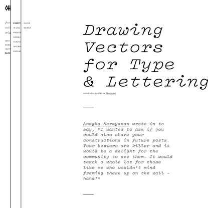 Drawing Vectors for Type & Lettering | OH no Type Company