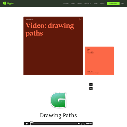 Video: drawing paths | Glyphs