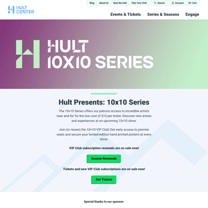 Hult Presents: 10x10 Series | Hult Center