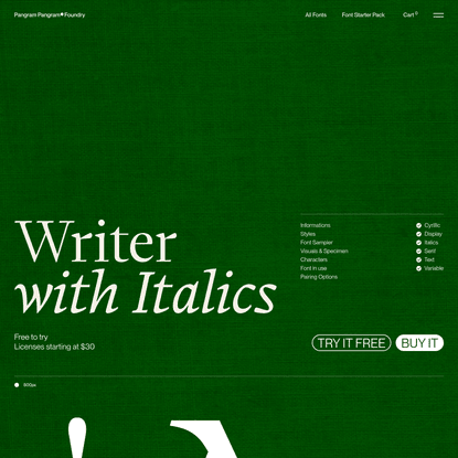 Writer - A beautifully crafted workhorse Serif - Free to Try Font – Pangram Pangram Foundry