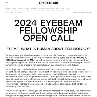 2024 Eyebeam Fellowship Open Call | Eyebeam