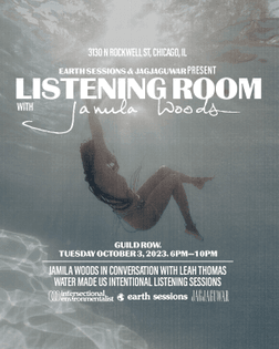 jamila woods — water made us — intersectional environmentalist listening party invite