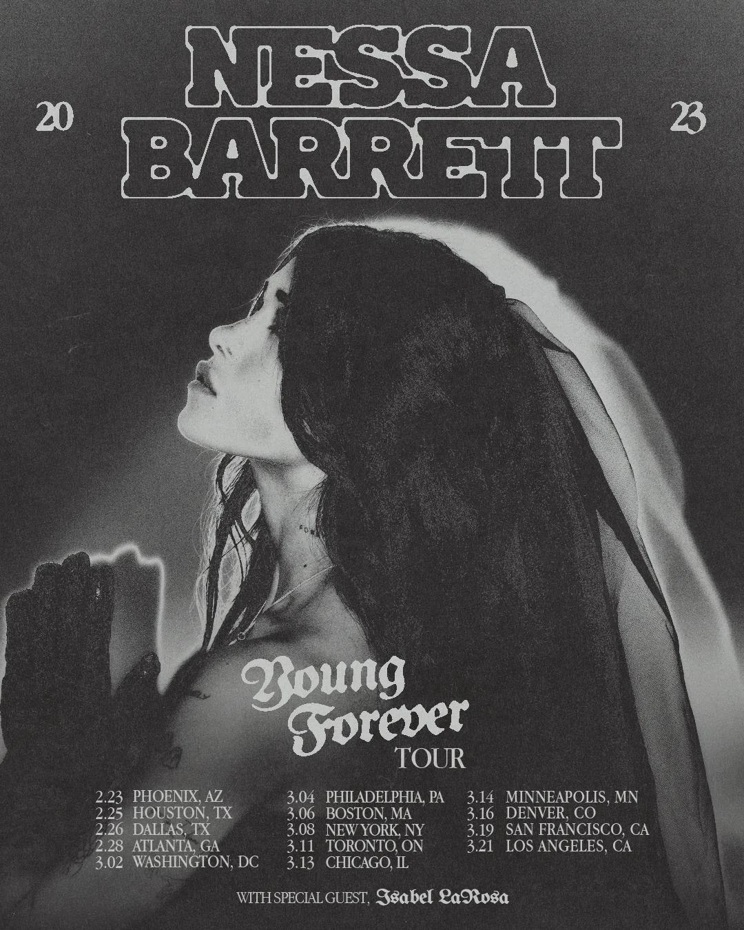 Nessa Barrett Young Forever Tour Poster
