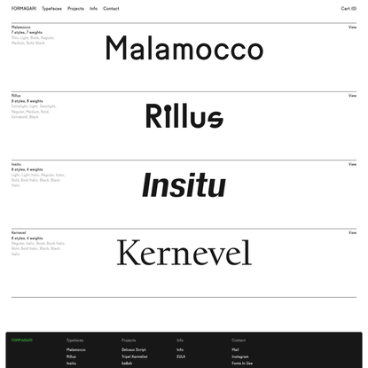 Typefaces – Formagari