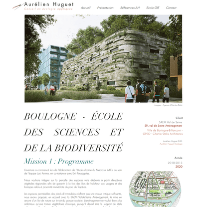 Aurélien Huguet Ecologie - Boulogne Ecole de la Biodiversité