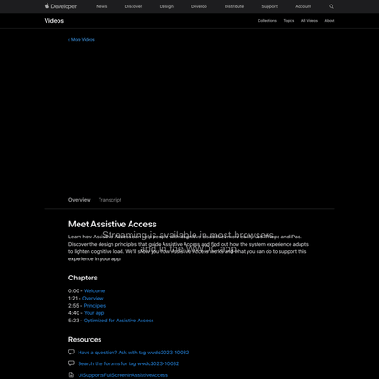 Meet Assistive Access - WWDC23 - Videos - Apple Developer