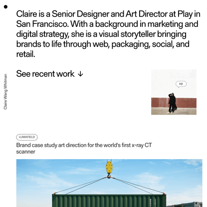 Claire Whitman | Visual Designer