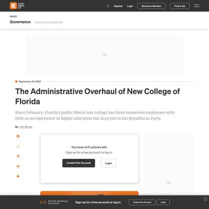 New College of Florida looks outside academe to fill jobs