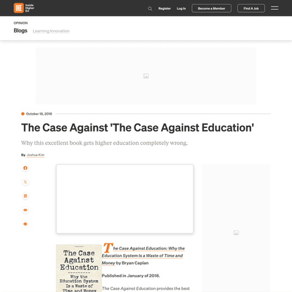 The Case Against ‘The Case Against Education’