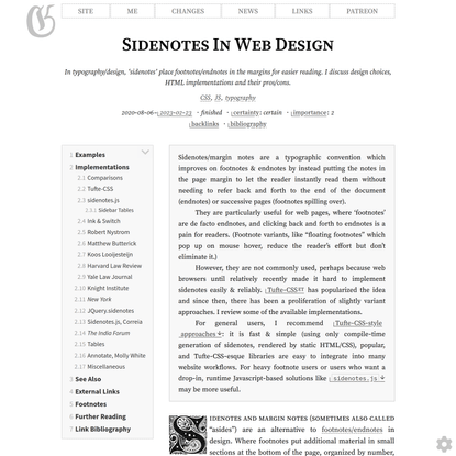Sidenotes In Web Design · Gwern.net