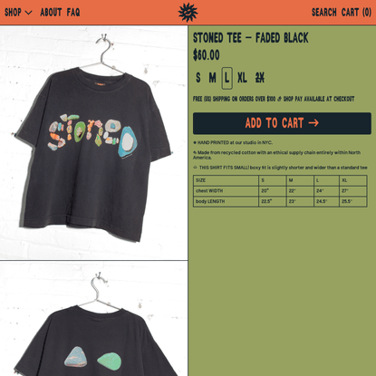 STONED TEE – faded black