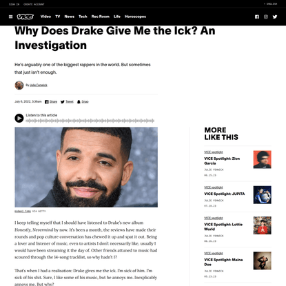 Why Does Drake Give Me the Ick? An Investigation