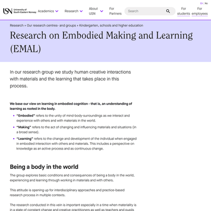 Embodied Making and Learning - Universitetet i Sørøst-Norge