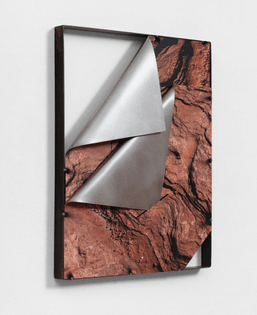 Letha Wilson, Valley of Fire Double Fold Steel, 2023, UV prints on steel, steel frame, 