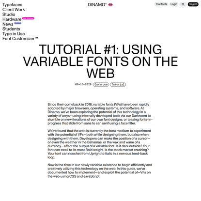 Tutorial #1: Using Variable Fonts on the Web