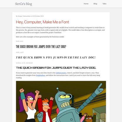 Hey, Computer, Make Me a Font