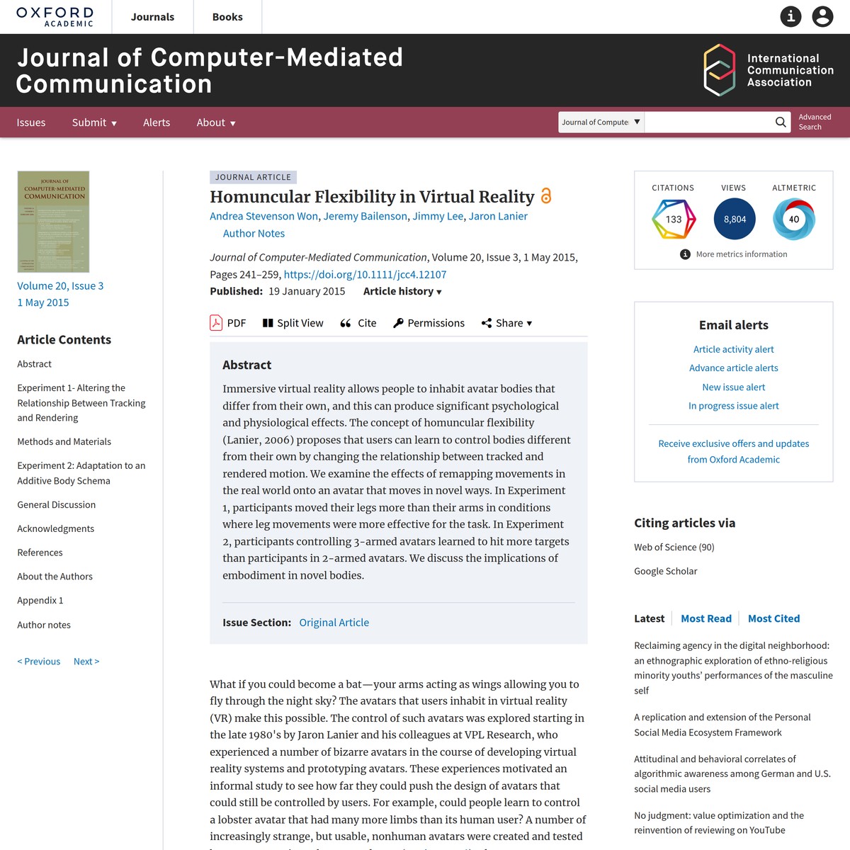 Andrea Stevenson Won, Jeremy Bailenson, Jimmy Lee, Jaron Lanier