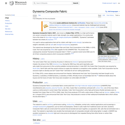 Dyneema Composite Fabric - Wikipedia