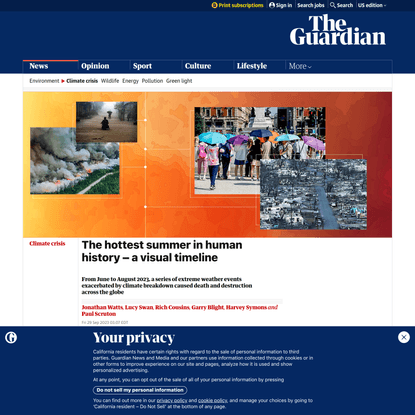 The hottest summer in human history – a visual timeline | Climate crisis | The Guardian