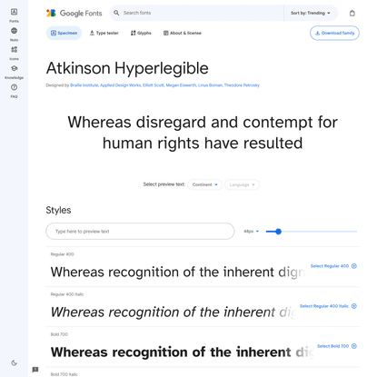Atkinson Hyperlegible - Google Fonts