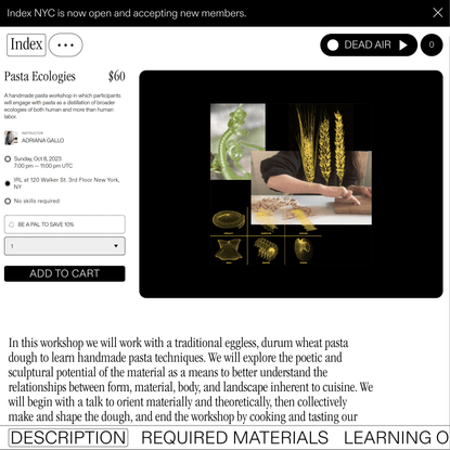 Index • Pasta Ecologies