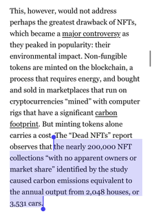 NFT carbon emissions