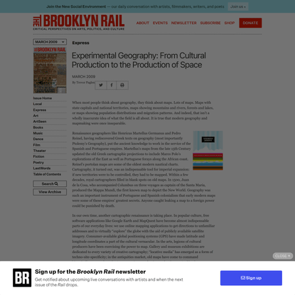 Experimental Geography: From Cultural Production to the Production of Space