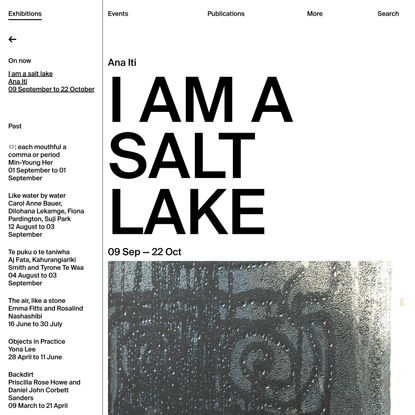 I am a salt lake | The Physics Room