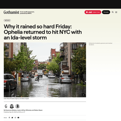 Why it rained so hard Friday: Ophelia returned to hit NYC with an Ida-level storm