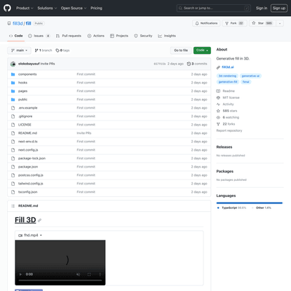 GitHub - fill3d/fill: Generative fill in 3D.
