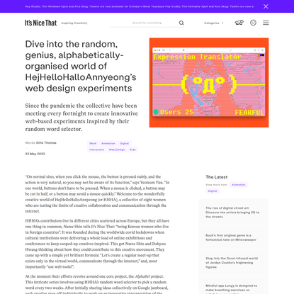 Dive into the random, genius, alphabetically-organised world of HejHelloHalloAnnyeong’s web design experiments