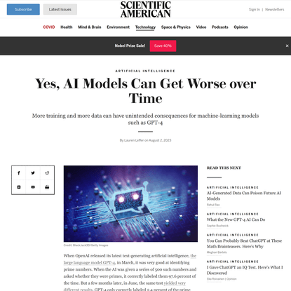 Yes, AI Models Can Get Worse over Time