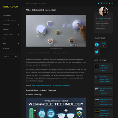 What is Embodied Interaction? - Wendy Zhou