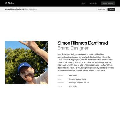 Simon Riisnæs Dagfinrud • Brand Designer