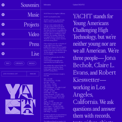 YACHT — Information
