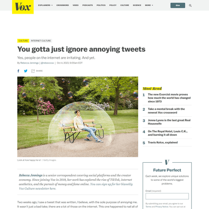 You gotta just ignore annoying tweets