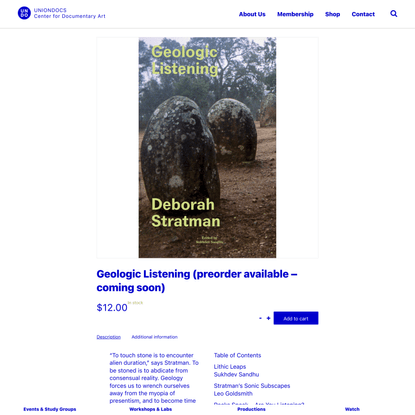 UnionDocs – Geologic Listening (preorder available – coming soon)