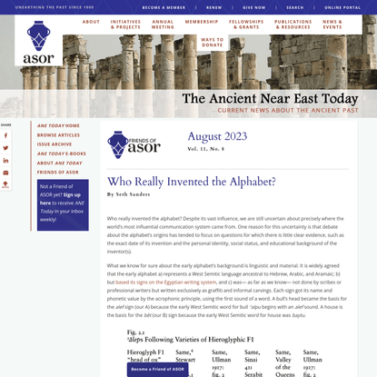 ANE Today – Who Really Invented the Alphabet? - American Society of Overseas Research (ASOR)