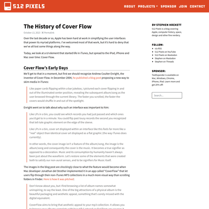 The History of Cover Flow – 512 Pixels