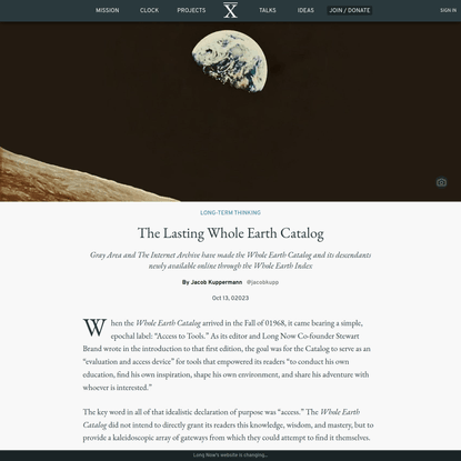 The Lasting Whole Earth Catalog