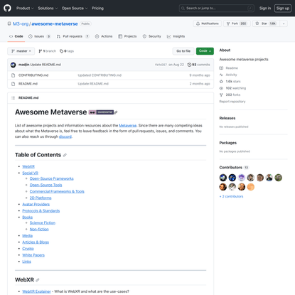 GitHub - M3-org/awesome-metaverse: Awesome metaverse projects