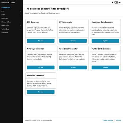 The best tools for web development | Web Code Tools