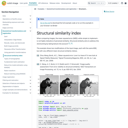 Structural similarity index — skimage 0.22.0 documentation