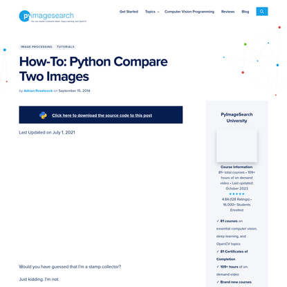 How-To: Python Compare Two Images - PyImageSearch