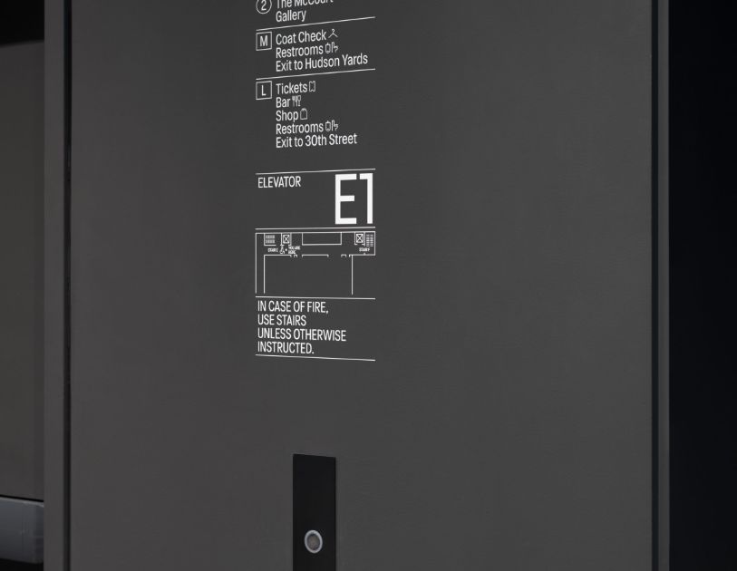 elevator signage at the shed, by other means | Are.na