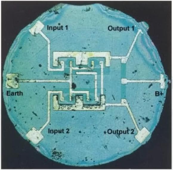First chip with 4 transistors. From the 1950's