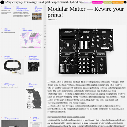 Modular Matter — Rewire your prints! | recoding everyday technology
