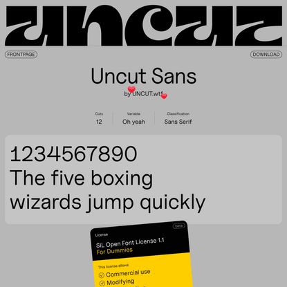 Uncut Sans – UNCUT.wtf, free typeface catalogue